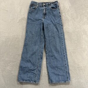Levis High Waisted Straight Jeans 26 Cotton Western Cowgirl Y2K Blue Denim
